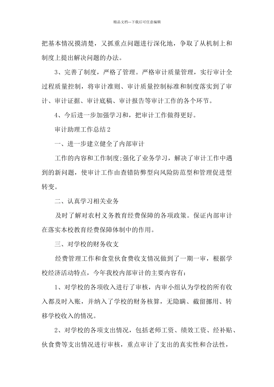 审计助理工作总结5篇_第3页