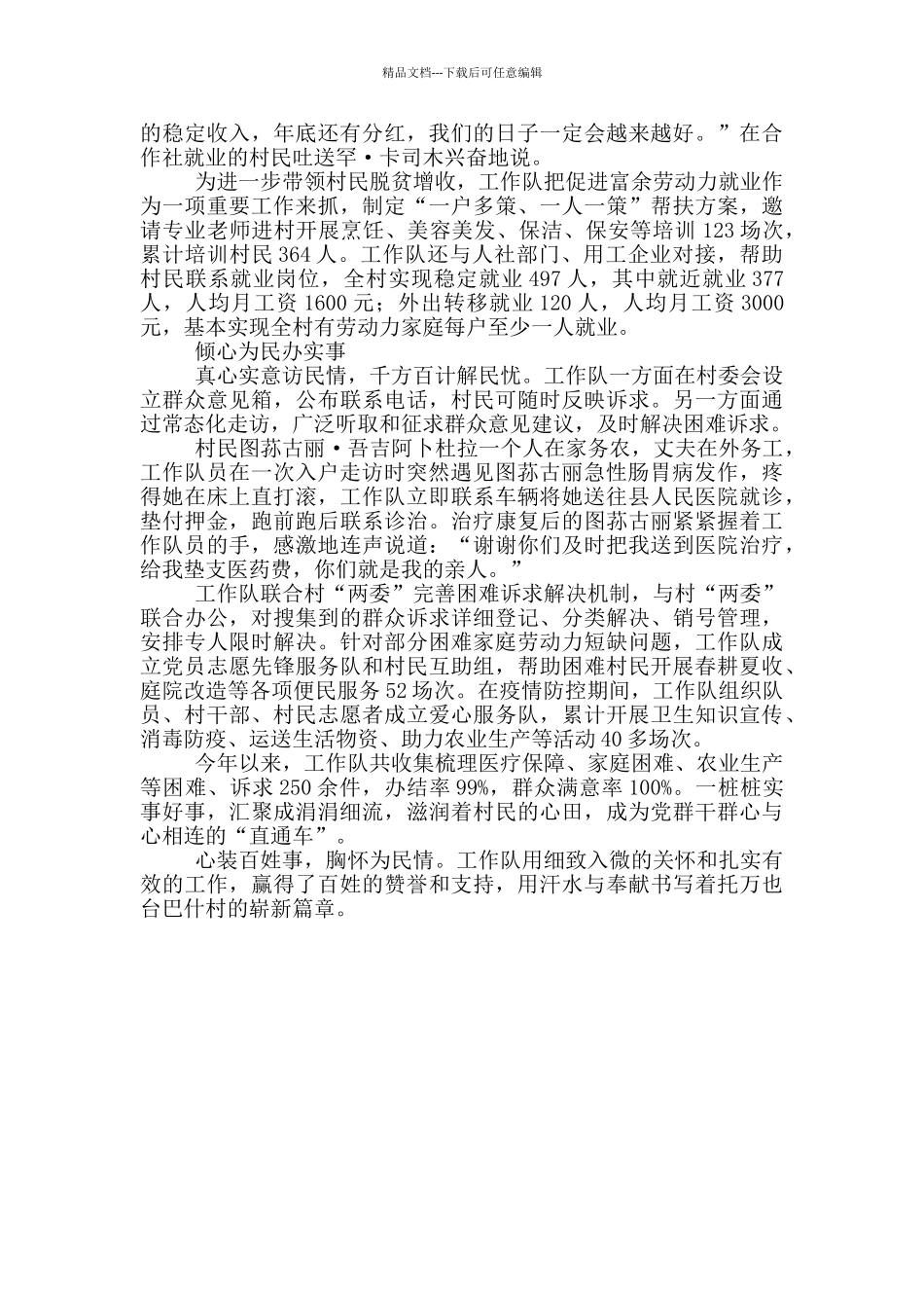 审计厅驻村工作队先进事迹材料_第2页