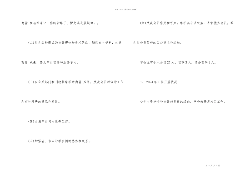 审计学会2024年度工作总结_第2页