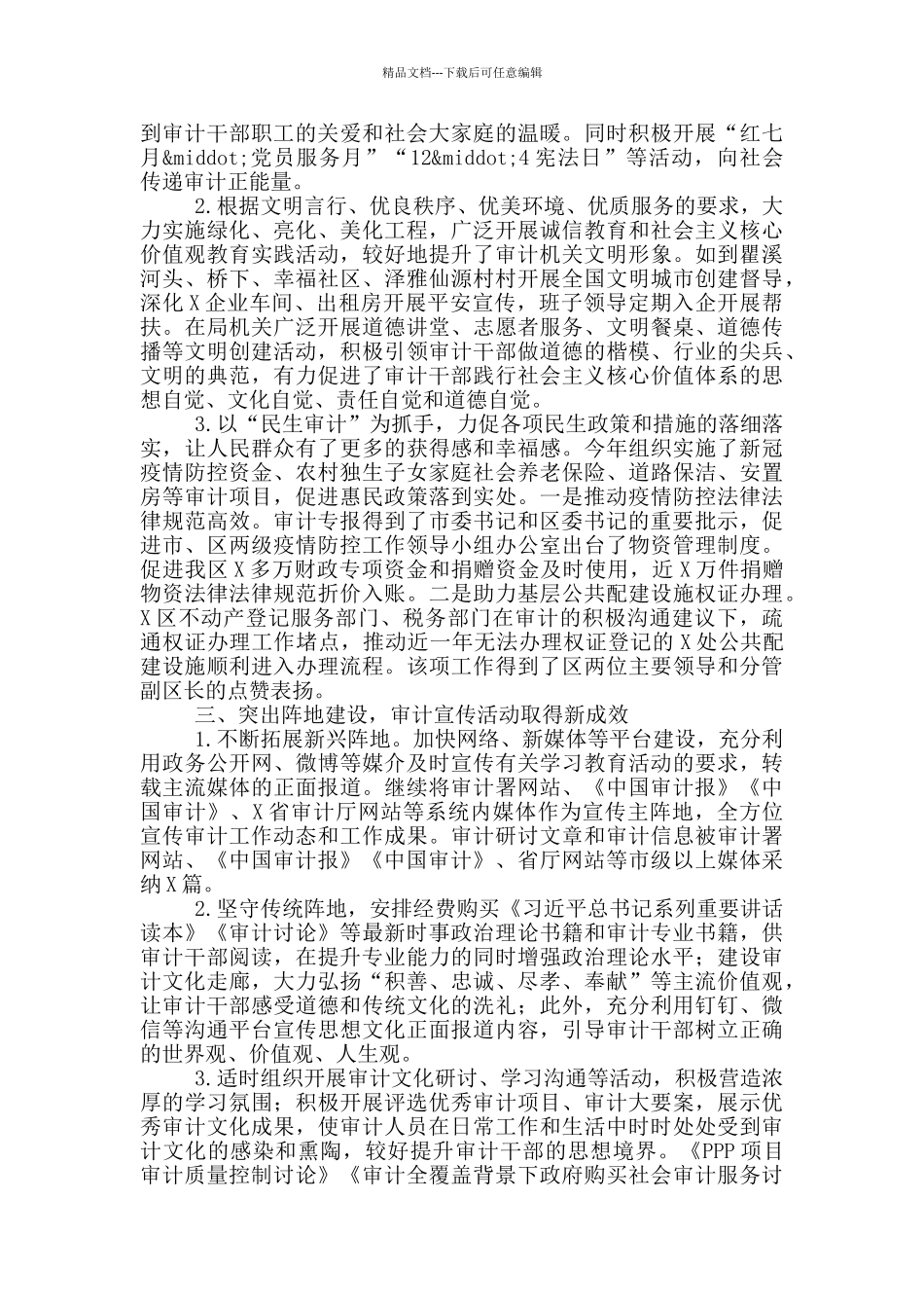 审计局2024年度精神文明建设工作总结_第2页