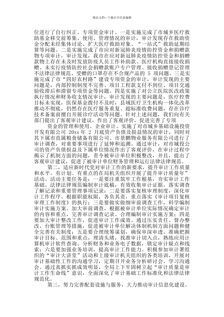 审计局工作总结与20年工作计划_第3页