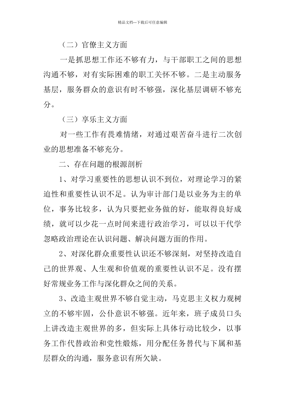 审计班子对照检查材料_第3页