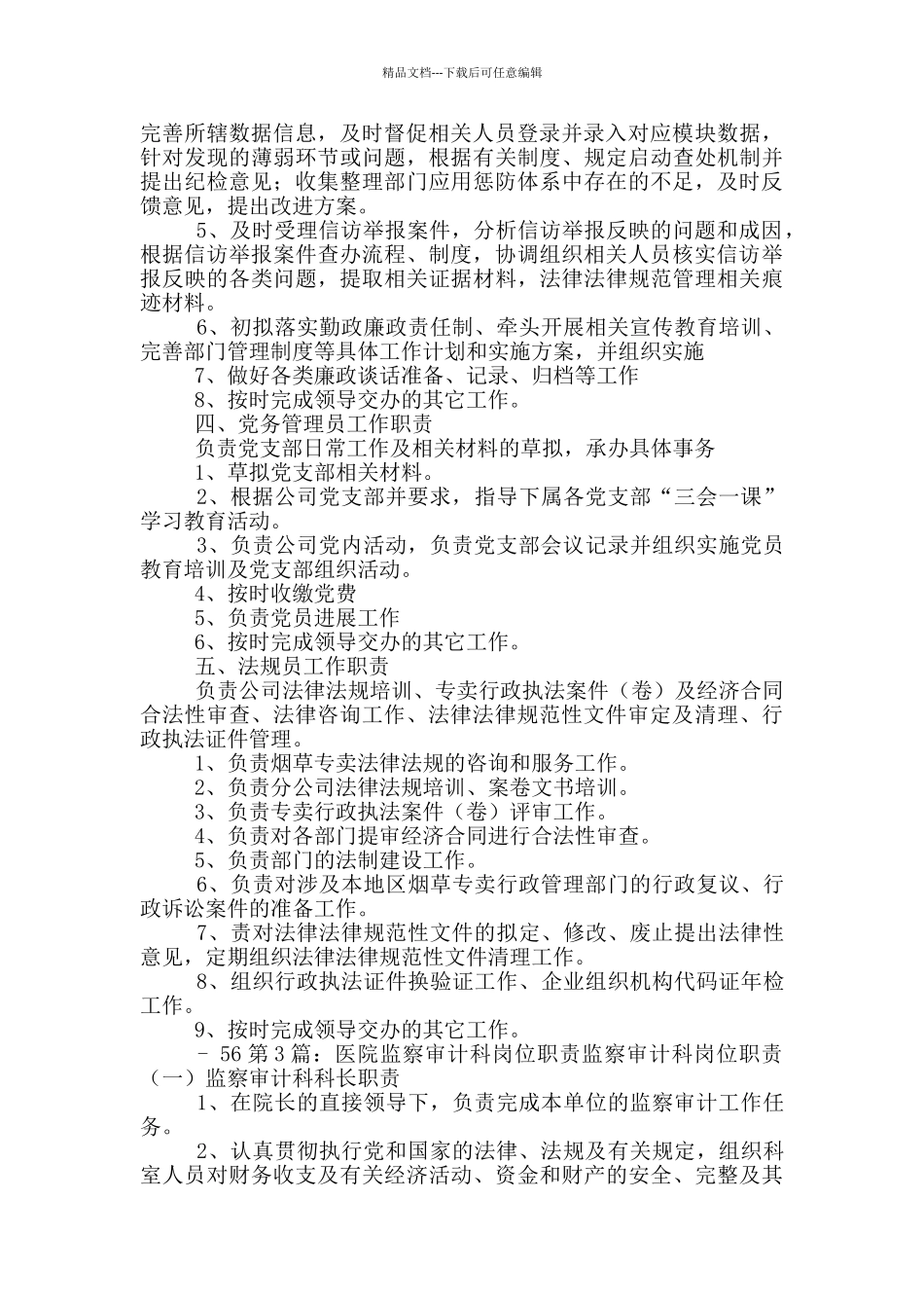 审计监察主任岗位职责_第2页