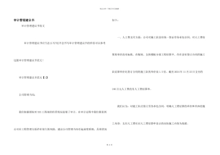 审计管理建议书