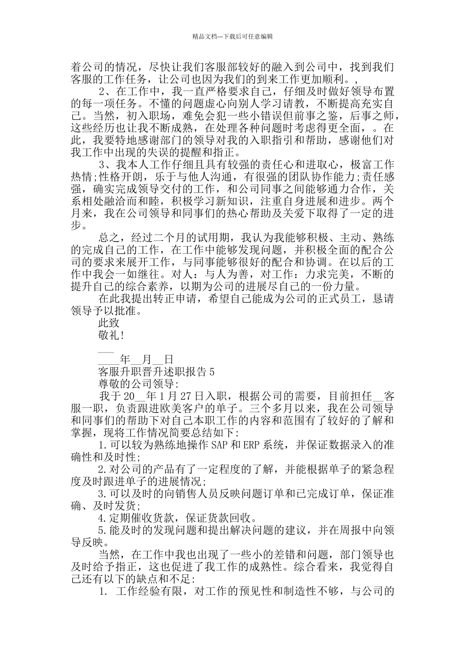 客服个人升职晋升述职报告_第3页