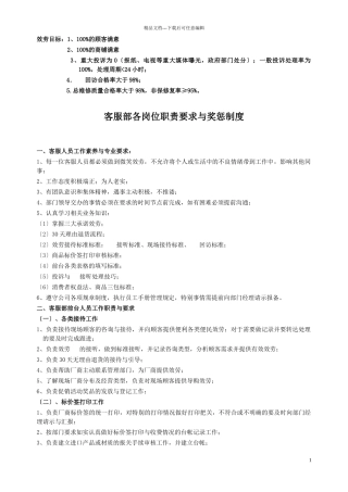 客服部各岗位职责与要求