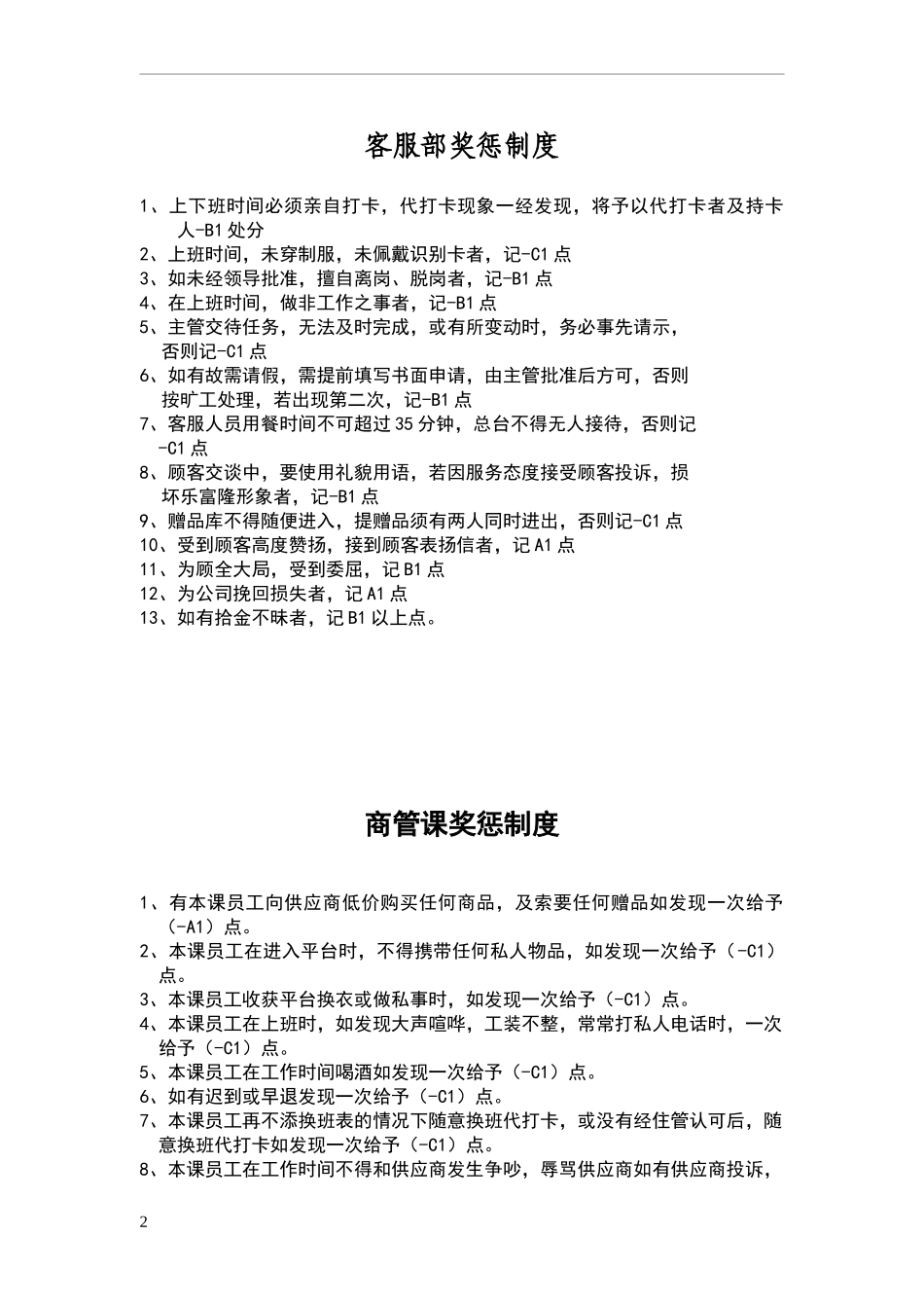 客服部奖惩制度_第2页