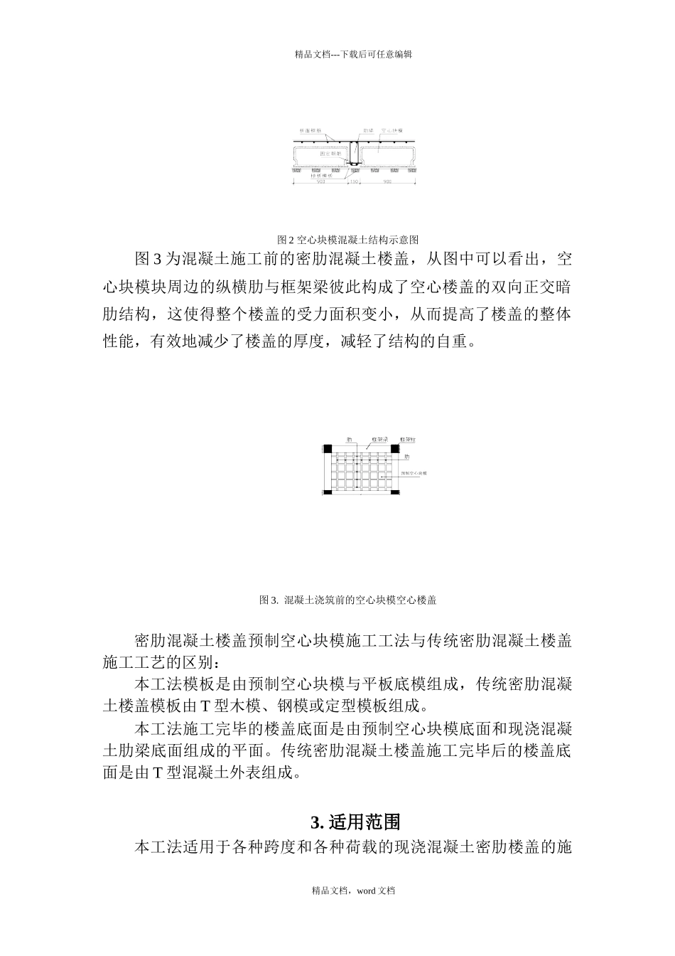 密肋混凝土楼盖预制空心块模施工工法_第2页