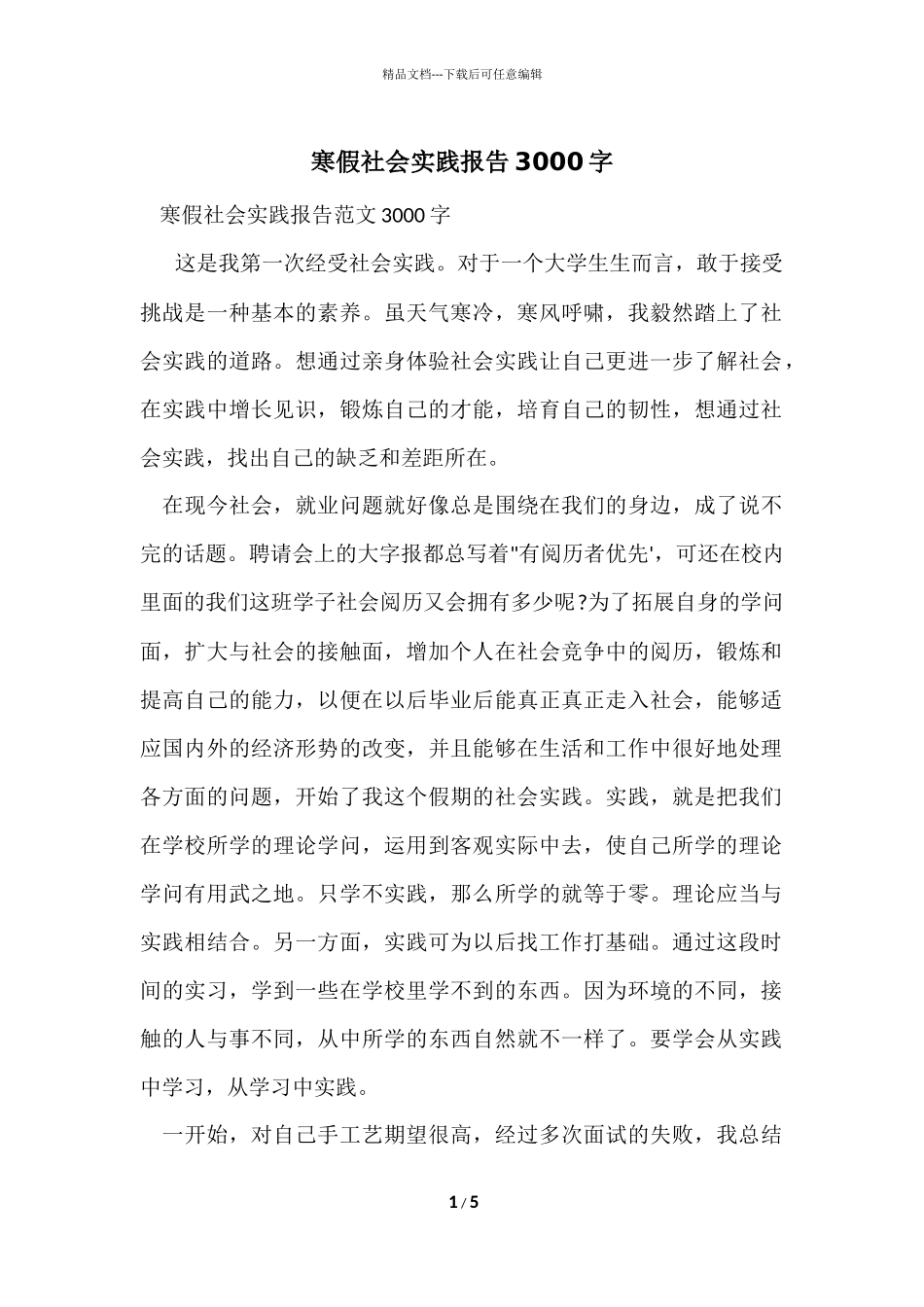 寒假社会实践报告3000字_第1页