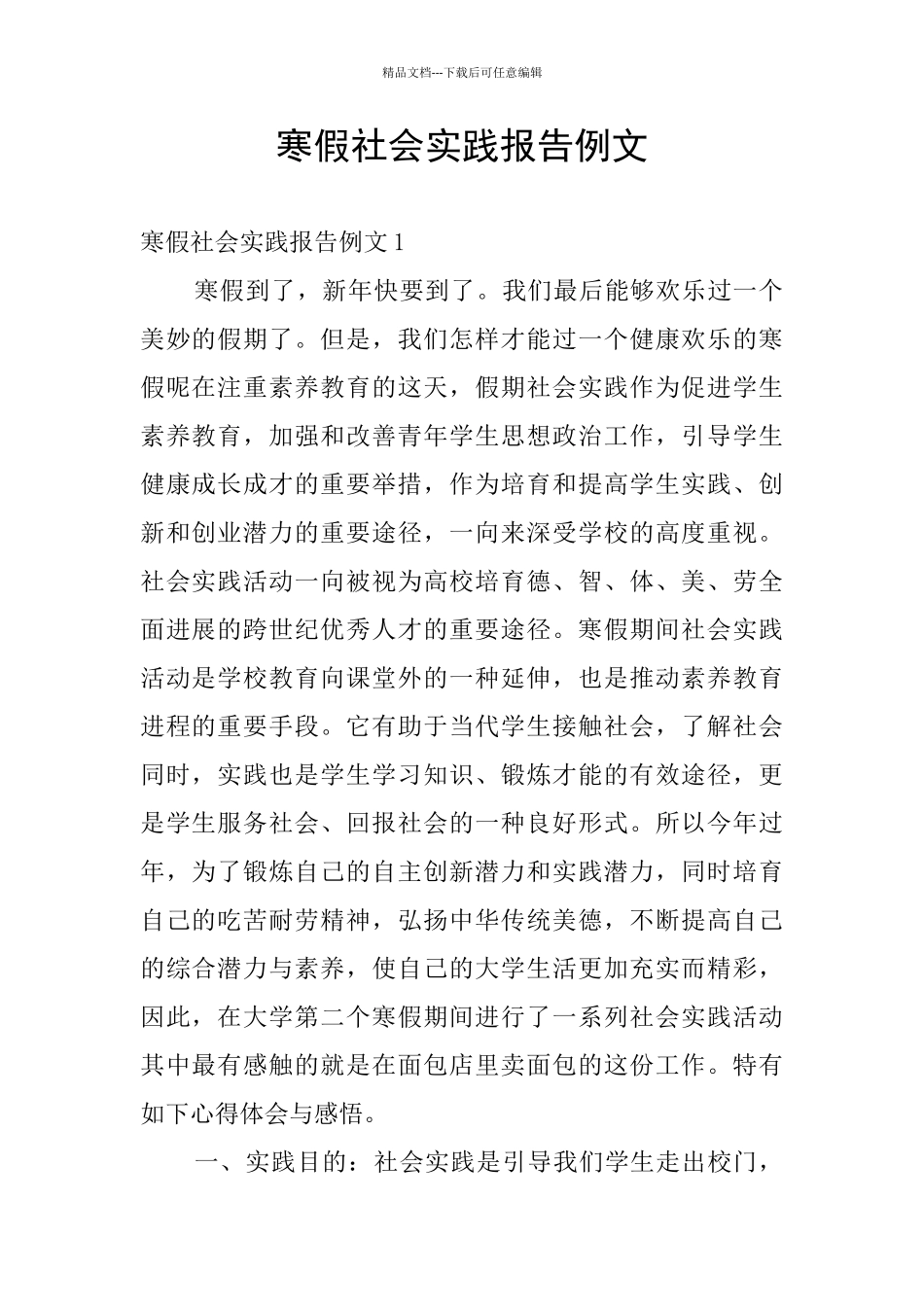 寒假社会实践报告例文_第1页