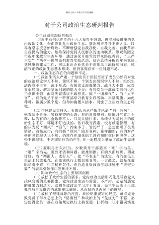 对于公司政治生态研判报告