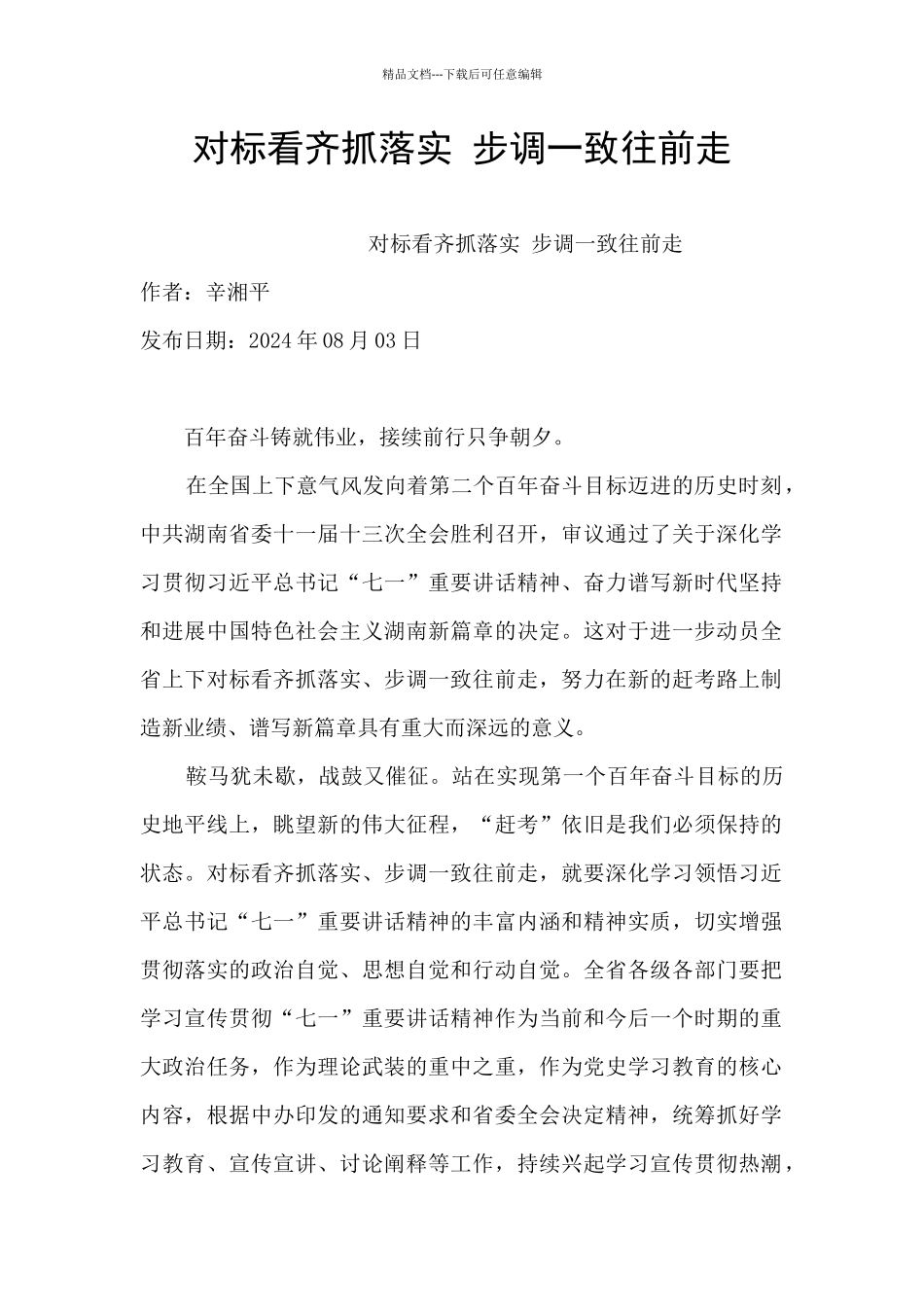 对标看齐抓落实_第1页
