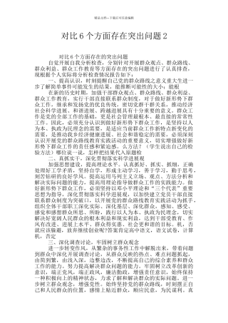 对照6个方面存在突出问题2