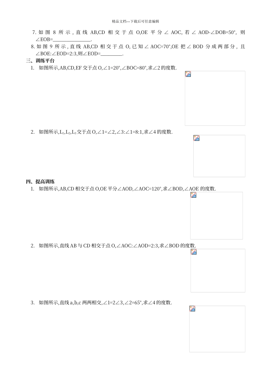 对顶角与邻补角练习_第2页