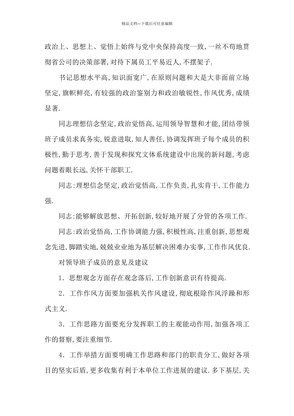 对领导班子的意见建议_第2页