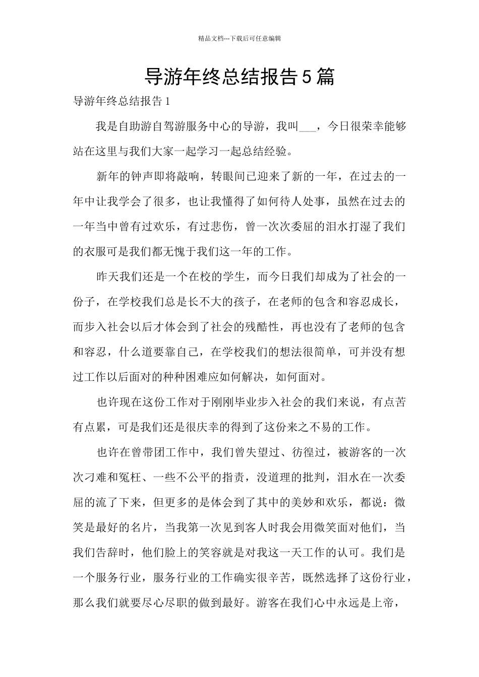 导游年终总结报告5篇_第1页