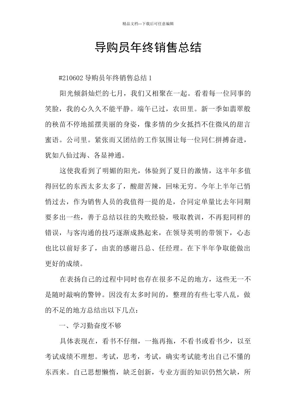 导购员年终销售总结_第1页