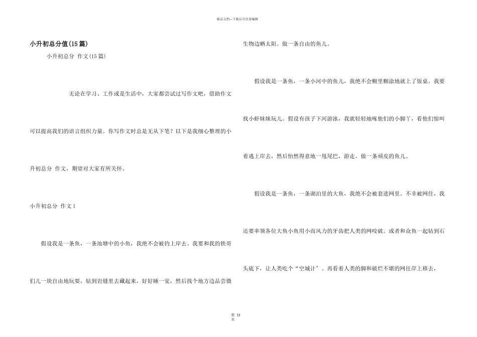 小升初满分(15篇)_第1页