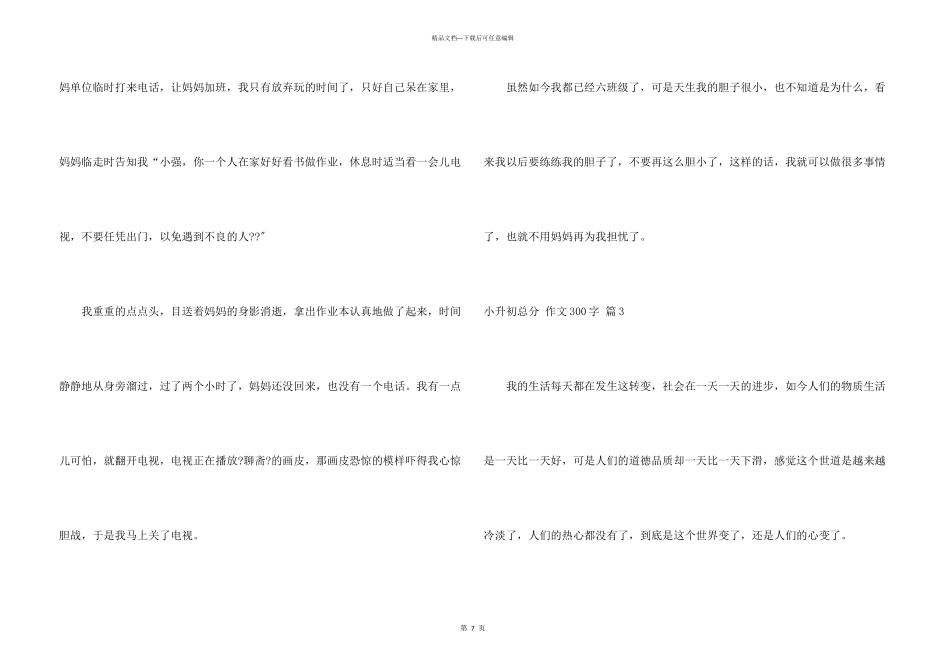 小升初满分300字合集七篇_第3页