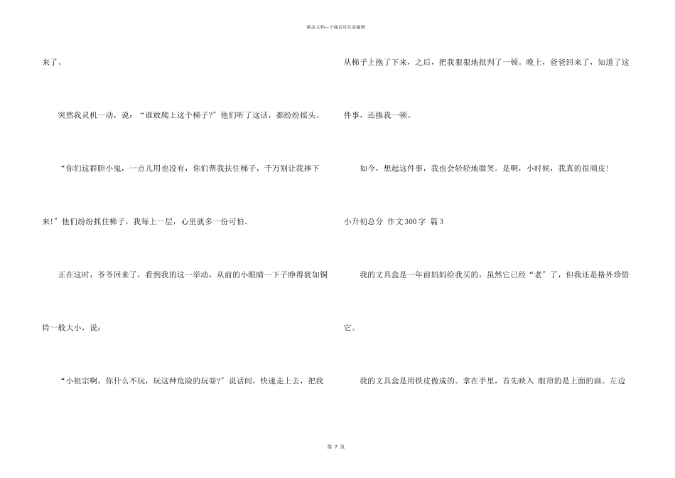 小升初满分300字汇总8篇_第3页