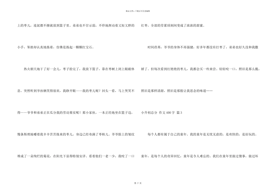 小升初满分400字集合六篇_第3页