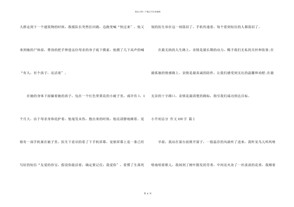 小升初满分400字汇总7篇_第2页