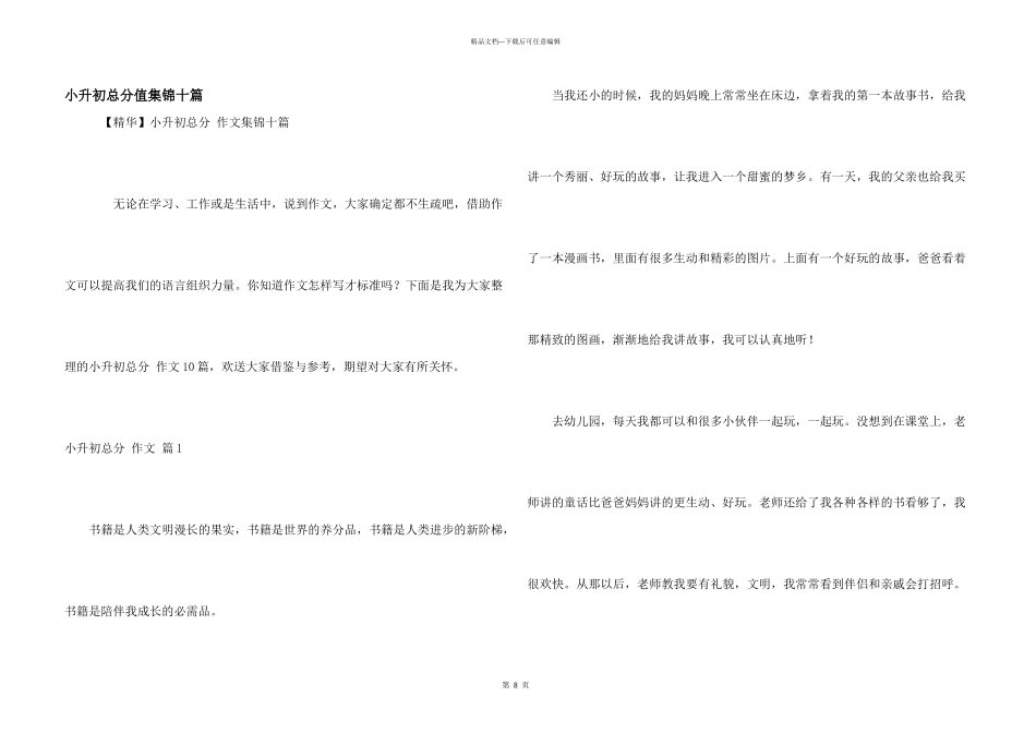 小升初满分集锦十篇_第1页