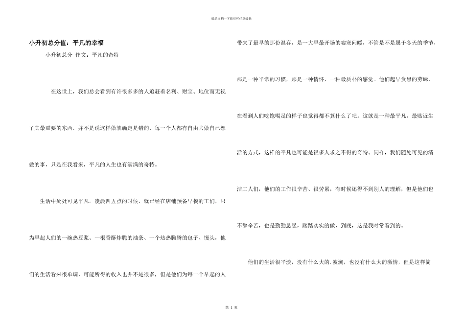 小升初满分：平凡的幸福_第1页