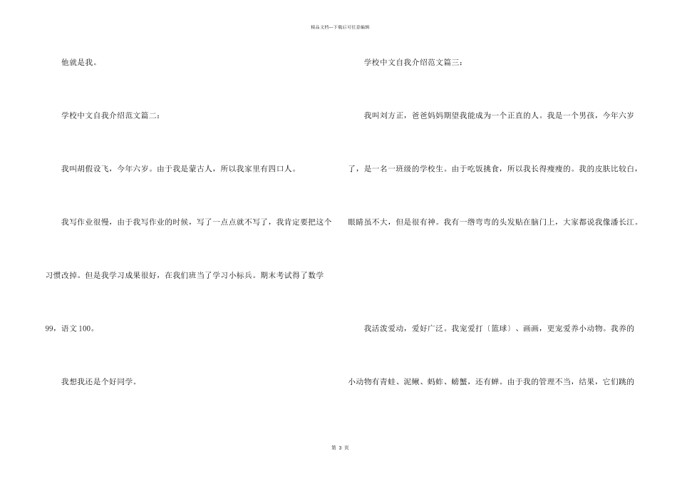 小学中文自我介绍_第2页