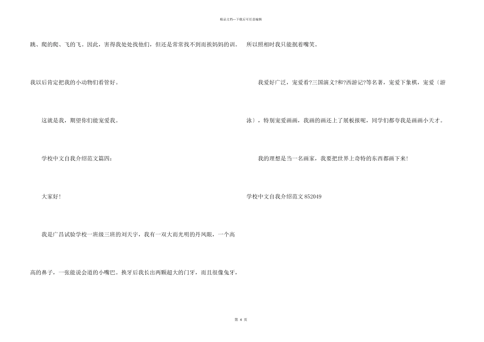 小学中文自我介绍_第3页