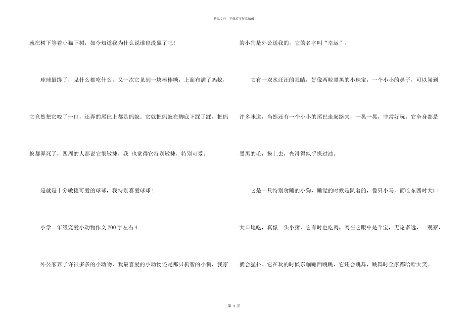 小学二年级喜爱小动物200字左右_第3页