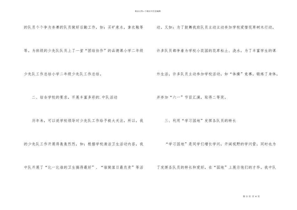 小学二年级少先队工作总结2024_第3页