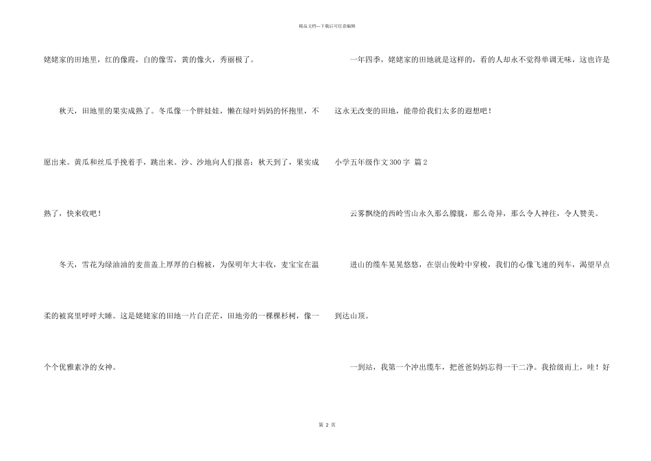 小学五年级300字三篇_第2页