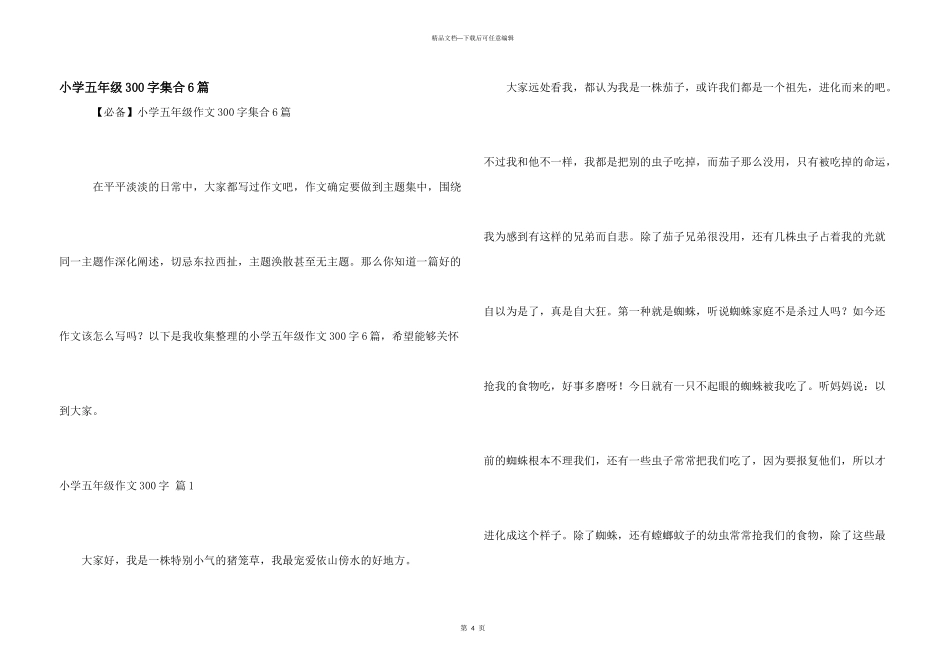 小学五年级300字集合6篇_第1页