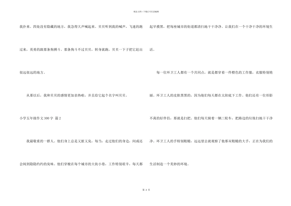 小学五年级300字集合八篇_第2页