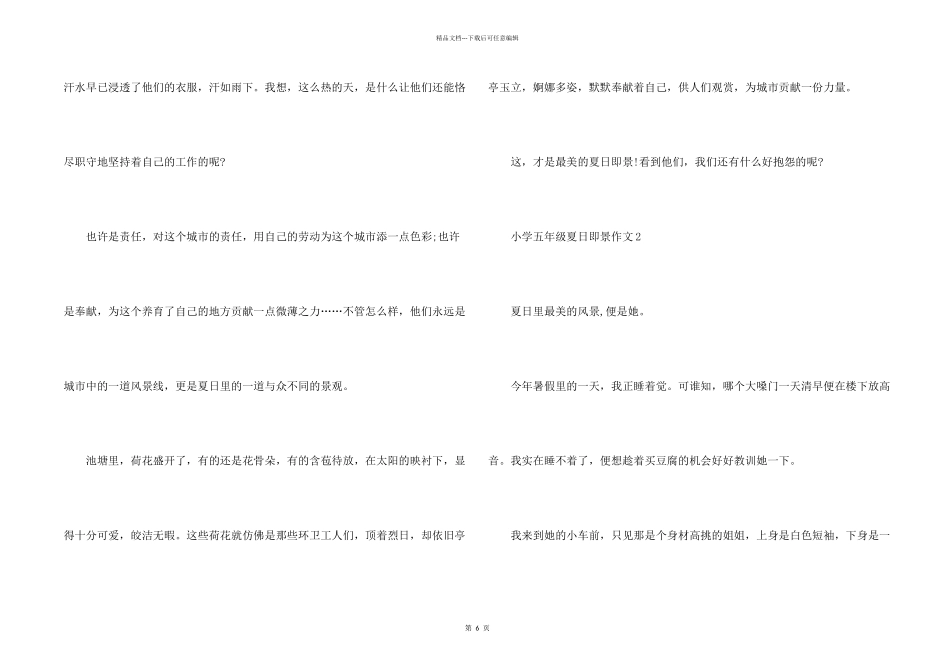 小学五年级夏日即景_第2页