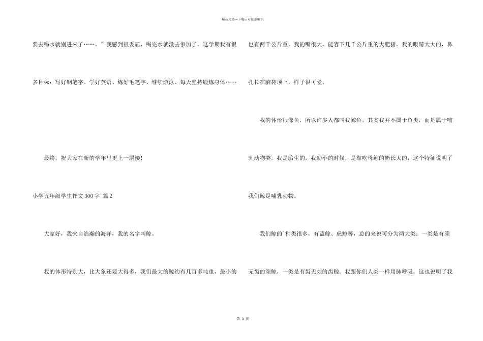 小学五年级学生300字3篇_第2页