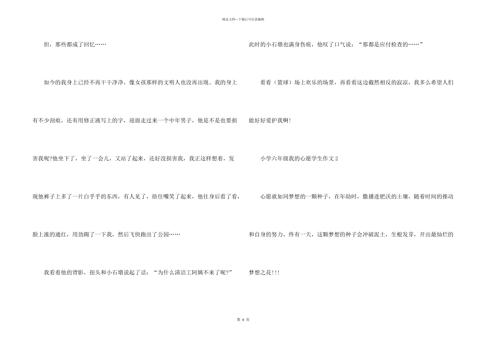 小学六年级我的心愿学生_第2页