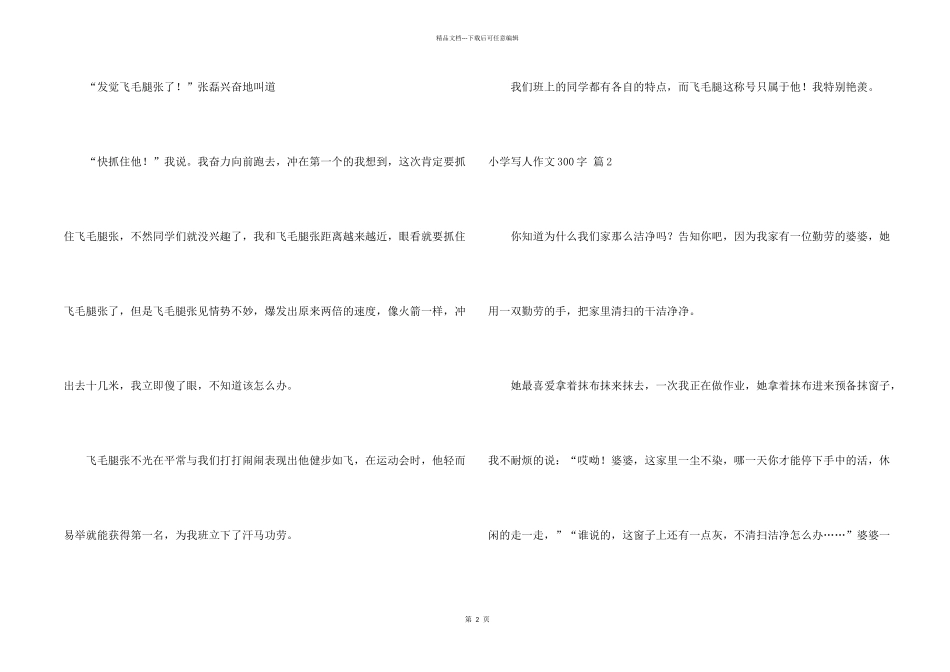 小学写人300字汇编4篇_第2页