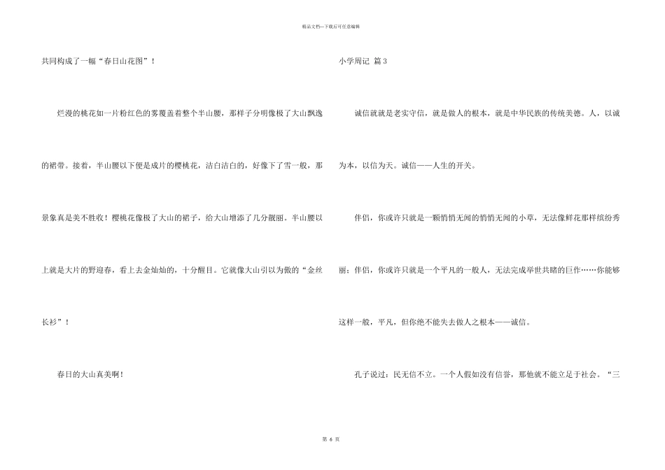 小学周记模板集合五篇_第3页