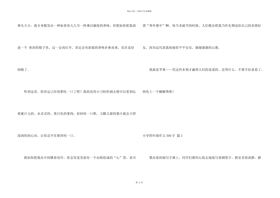 小学四年级300字汇总5篇_第3页
