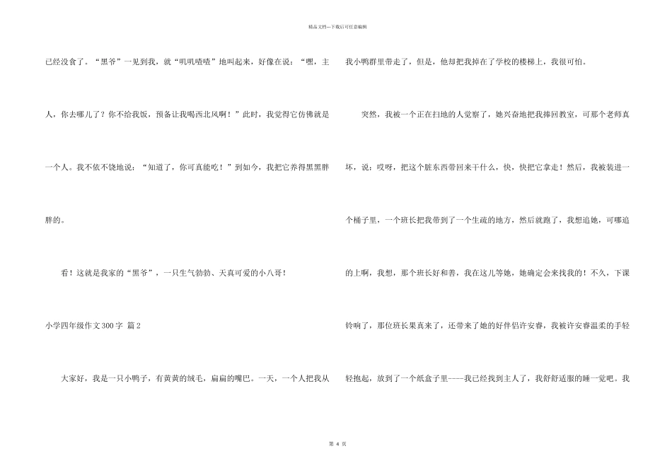 小学四年级300字汇编5篇_第2页