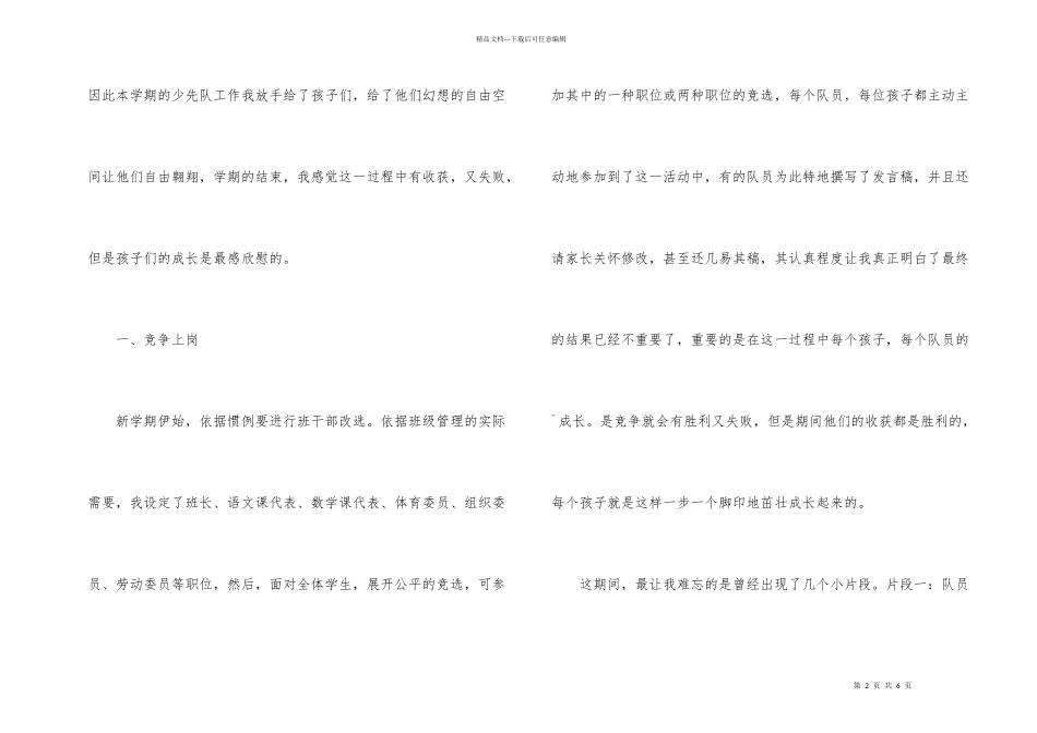 小学四年级少先队工作总结ppt格式_第2页