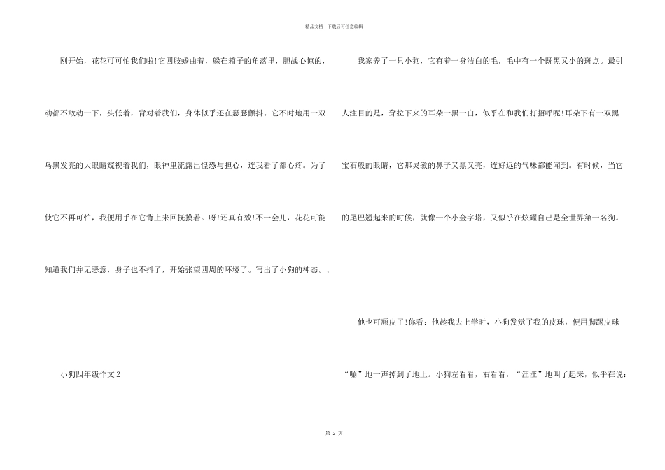 小学四年级的小狗400字_第2页