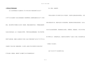 小学安全月活动总结