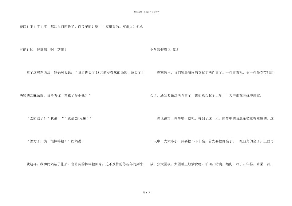 小学寒假周记集合九篇_第2页
