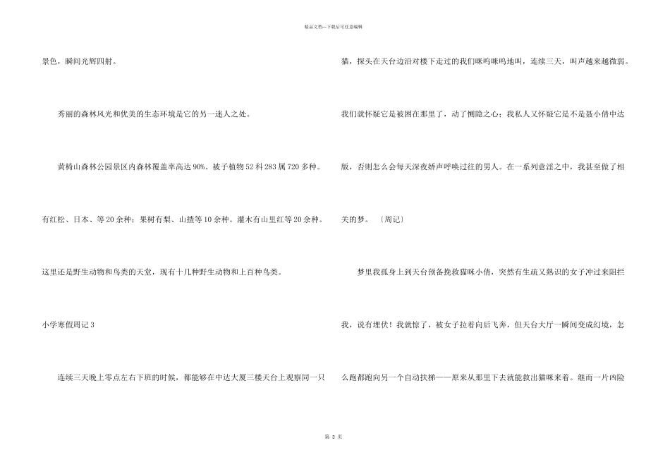 小学寒假周记集锦15篇_第3页