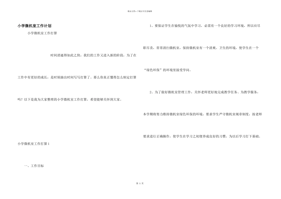 小学微机室工作计划_第1页