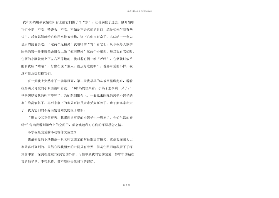 小学我最喜欢的小动物5篇_第3页