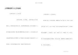 小学新教师个人工作总结